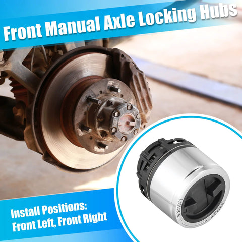 Front Manual Wheel Locking Hub Assembly For Ford Explorer 1995 To 2001 Ranger 1998 To 2003 And Mazda B Series Pickup 2001 To 2008 OE Number F87Z 3B396 BA 15001.7 Locking Drive Hub displayed next to vehicle axle.