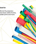 Heat Shrink Tubing Assortment Kit FP-301 With 133 Color Tubes, vibrant tubes displayed, ideal for electrical insulation