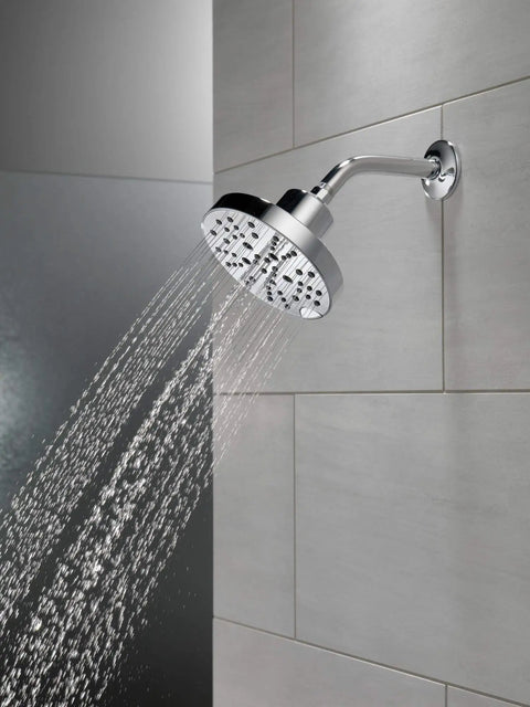Five-Setting Chrome Shower Head With H2Okinetic Spray, 6-Inch Round Shower Head, 1.75 GPM Flow, Lumicoat Finish in action