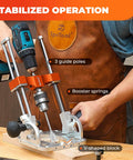 Portable Drill Guide With One Half Inch Chuck And Liner Ball Bearings, Adjustable 0 To 60 Degree Multi Angle Drill Guide in use