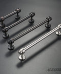 Ten Pack Matte Black Cabinet Pulls 7 Inch Straight Bar Handles For Cabinets And Drawers 177.8mm Hole Centers Kitchen Hardware