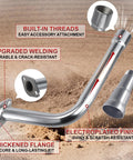 Three Stage Exhaust System With Stainless Silver Tip highlights, Predator 212cc and 196cc fitment, showing built-in threads and welding.