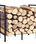 Built Tough Heavy Duty Firewood Rack For Indoor And Outdoor Use 2ft Log Storage Holder with stacked wooden logs