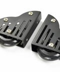 16Ft Rolling Ladder Hardware Sliding Rail Kit With Top Rollers And Braked Floor Wheels Full Metal Black Set visible