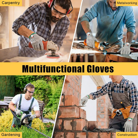 2 Pairs Cut Resistant Gloves Level 5 EN388 Food Grade Safety Gear For Cooking Meat Oyster Shucking Mandoline Chefs Food Prep Carving Butcher Unisex Comfortable Fit in various workplace applications like carpentry, metalworking, gardening, and construction.