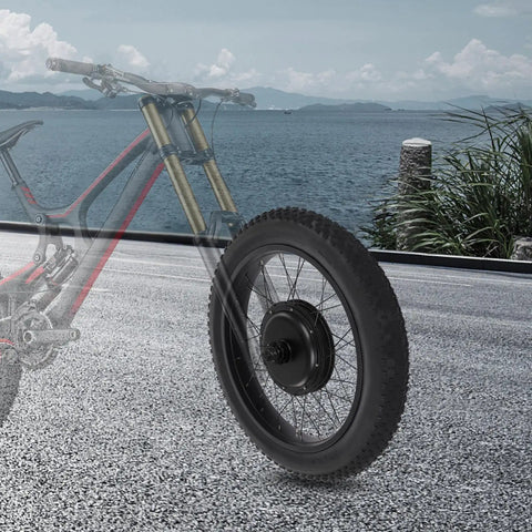 24 Inch Front Wheel Ebike Conversion Kit With 48V 1500W Hub Motor Controller LCD Display Pedal Assist Sensor And Included Bag Transform Your Bike Into A Beast Mode Electric Ride on mountaintop road