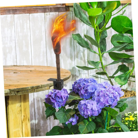 Outdoor Torch Holder Clamp For Deck And Garden String Light Poles Tiki Torch Mount No Fuss Install Bracket For Patios