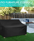 All Weather Waterproof Patio Sofa Cover For 3-Seater Outdoor Couch in garden setting