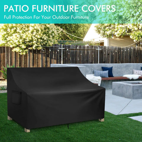 All Weather Waterproof Patio Sofa Cover For 3-Seater Outdoor Couch in garden setting