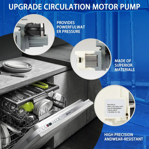 Dishwasher Circulation Pump Motor Assembly Replacement For Whirlpool Kenmore Maytag Amana Sears Dishwashers in use