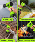 Cordless Leaf Blower With Battery And Charger, 2-Pack 20V Batteries Included, Turbo 180 MPH Airflow blowing off water, leaves, roof debris, and kindling
