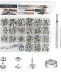 Total Boss 213-Piece Canvas Snap Kit With 3/8 Inch Stainless Marine Grade Snaps, Setting Tools, Eyelets, Sockets, and Storage Box
