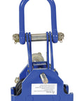 Front view of blue Steel Quick Install Manual Trolley 4000 Lb Capacity With Four Rollers Lifting Eye And Safety Ring 10 Inch Headroom