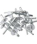 Heavy Duty Aluminum Blind Rivets Set for Metalworking and DIY Projects, 50 Pieces, 3 16 By 5 8 Inch Large Flange, Silver ISPINNER