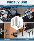 Image showing 20 Pack Size 10 2-1/2 Inch Button Head Socket Cap Bolts Built With Kickass 304 Stainless Steel 18-8 used for furniture repair and cabinetry.