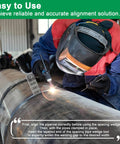 Welder using Two Pack 7 Stepped Pipe Spacer Wedge Gauge Three Quarter Inch By Four Inch For Pipe Spacing And Welding Stepped Flange