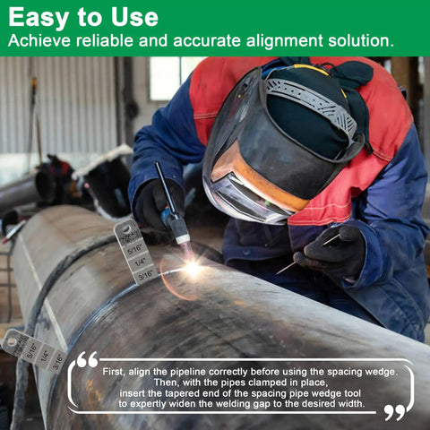 Welder using Two Pack 7 Stepped Pipe Spacer Wedge Gauge Three Quarter Inch By Four Inch For Pipe Spacing And Welding Stepped Flange