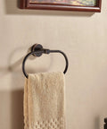 Oil Rubbed Bronze Toilet Paper Holder And Hand Towel Ring Set Farmhouse Wall Mounted Bathroom Hardware SUS304 Stainless Steel