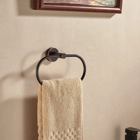Oil Rubbed Bronze Toilet Paper Holder And Hand Towel Ring Set Farmhouse Wall Mounted Bathroom Hardware SUS304 Stainless Steel