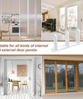 4-Piece Sliding Closet Door Floor Guides Set In White Acrylic, Practical Bottom Guides For 1-3/8 Inch Thick Doors, Includes 8 Screws And Expansion Plugs For Smooth Sliding In Cloakrooms, Bathrooms And Kitchens.