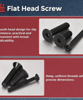 25 Pcs Flat Head Socket Cap Screws 1/4-20 X 1/2 Black Carbon Steel Countersunk Bolts for automotive repair and furniture fixes.