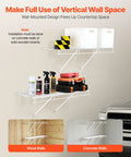Heavy Duty Carbon Steel Wall Mounted Wire Shelf Kit Set Of 2 Built Tough Floating Rack showing storage in a garage and on wood walls.