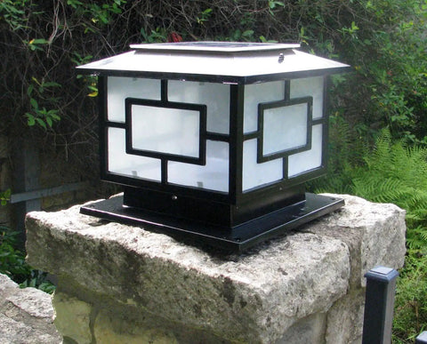 11.8 Inch Square Solar Led Post Cap Lights No Wiring Needed Outdoor Pillar Lights Black Finish For Fence Posts