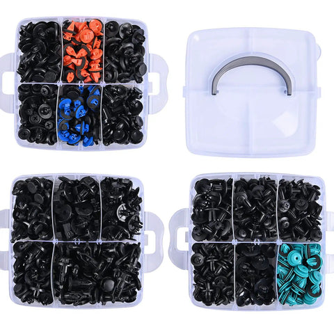680Pcs Car Push Retainer Clips Kit 22 Sizes Nylon Bumper Fender Rivets Fasteners Assortment with Cable Ties for Toyota GM Ford Honda Chevy