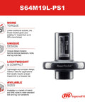 PowerSocket 19mm With Patent Pending Power Ring Delivers 50 Percent More Torque On Half Inch Impact Tools Loosens Stubborn Fasteners Bolts And Lug Nuts Faster For Maximum Productivity, compact design front view.