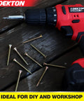 Power drill with 50pc 5.0 x 50mm Pozi Countersunk Wood Screws Set, Zinc Yellow Plated Durable and Heavy Duty for DIY