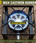 200000 BTU Heavy Duty Propane Burner Boss Level Heat Outdoor Stove showing 10 inch cast iron burner with blue flame