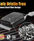 Bristle Free Grill Brush For Outdoor Grills No Wire Bristles Safe Clean With Replaceable Head Scraper Tool And BBQ Cleaning Kit close-up