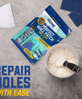 All In One Drywall Repair Kit With Wall Plate, Two Patch Compound Bags, Dual Grit Sanding Block And Trowel For Quick Hole Repair