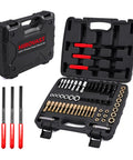 61-Piece Thread Chaser Set For Metric And SAE Threads With Pitch Gauge Complete Thread Repair Kit in black case