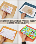 Clear Poly Envelopes 10 Pack For A4 And Letter Size with papers inside, perfect for school office home organization.