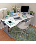 Home office desk setup with 6-Outlet Surge Protector Power Strip With Desk Clamp Mount 6 Ft Cord 2100 Joules Dual USB Charging