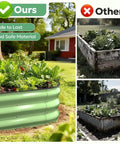 No-Fuss Easy Start Raised Garden Bed 4x2x1 Ft Galvanized Metal Planter Box With Safety Edge Trim