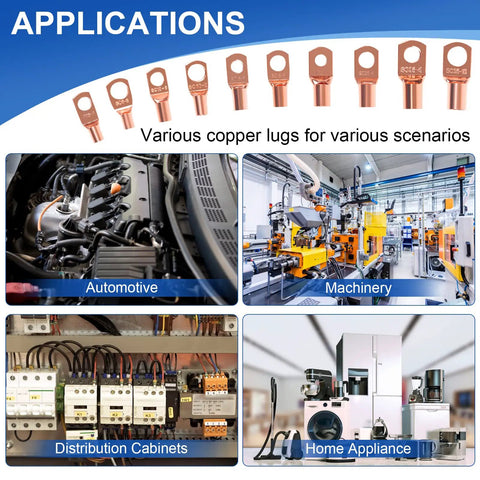 150Pcs Copper Wire Lugs Battery Cable Ends Kit With Heat Shrink Set for automotive and machinery applications