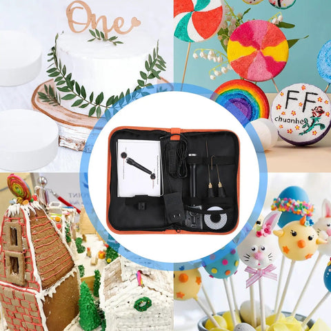 3 In 1 Foam Cutter Kit With Hot Wire Knife And Bow Cutter Pen For Styrofoam And Foam Board Projects displayed with DIY art pieces