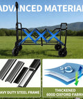 Heavy Duty Foldable Wagon Cart With All Terrain Wheels For Camping Garden Grocery And Sports Trips Portable Collapsible Utility Cart That Hauls Up To 500 Lbs Sturdy Metal Frame Compact Fold Black Medium showcasing advanced material and steel frame.