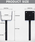 Dimensions of the Heavy Duty Concrete Fence Post Base 4x4 Inches Four Pack, Steel Post Anchor Holder For Pergolas shown.