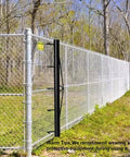 Beefy Chain Link Fence Stretcher Tool With 5 Hook Design, 31.5 Inch Heavy Duty Woven Wire Stretcher attached to a fence.