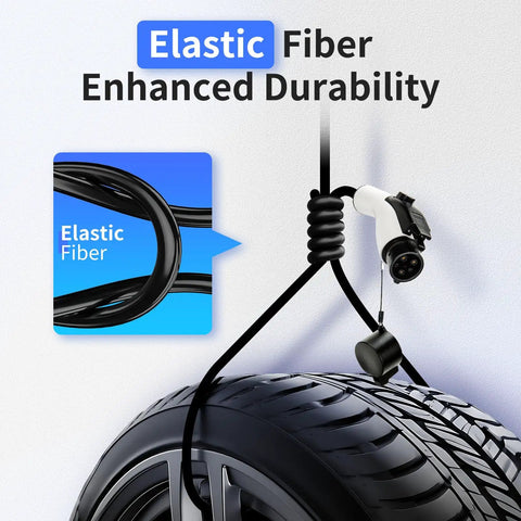 Kickstart Your Daily Circuit With This Roughneck Grade 21 Ft Level 2 Ev Charger Extension Cord Providing 50 Amp Heavy Duty Power and Smooth Top Notch Charging For All J1772 Rides with elastic fiber durability.