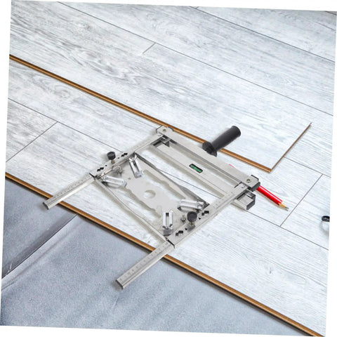 Heavy Duty Adjustable Cutting Machine Support Frame With Edge Guide Positioner For Dead Straight Cuts And No Sweat Workshop Setup on wooden floor.