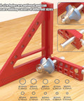 Multi Angle Measuring Ruler For Hole Positioning And Precision Marking In Woodworking shown with cutter guide