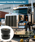 Exhaust Valves Bushing Kit For Peterbilt 357 375 379 385 Trucks with black rubber and metal mounts in a workshop