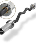 Olympic EZ Curl Bar for Home Gym Workouts, 400 Lb Capacity, Fits 2 Inch Plates, 22 Lb Net Weight, Durable Chrome Sleeves