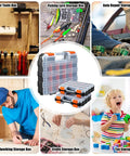3 Pack Double Sided Toolbox Organizer With 34 Removable Compartments as storage solutions for various activities, center focus case.