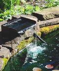 Pond Waterfall With Pump Kit 304 Stainless Steel Spillway Easy Install 40W 660GPH Pump 9.8Ft Corrugated Tubing in garden