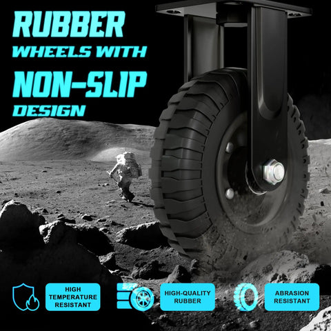 Beefy Heavy Duty 5 Inch Gate Wheels For Fences And Gates Upright Spring Loaded Casters 500lb Capacity Rubber Wheel Design